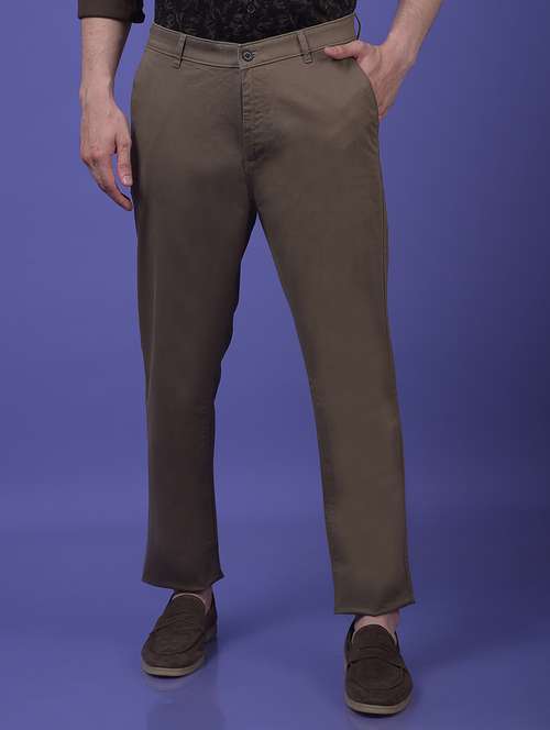 men solid mid rise straight fit chinos  - 21985058 -  Standard Image - 0