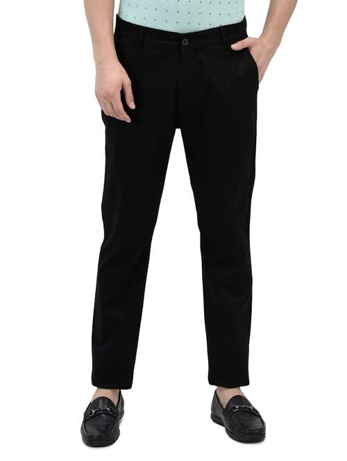 men solid mid rise slim fit chinos - 21985067 - Standard Image - 0