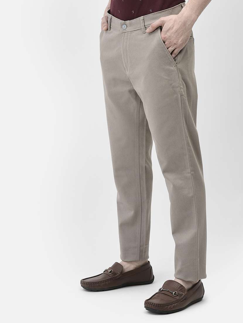 men solid mid rise straight fit chinos - 21985074 - Standard Image - 2