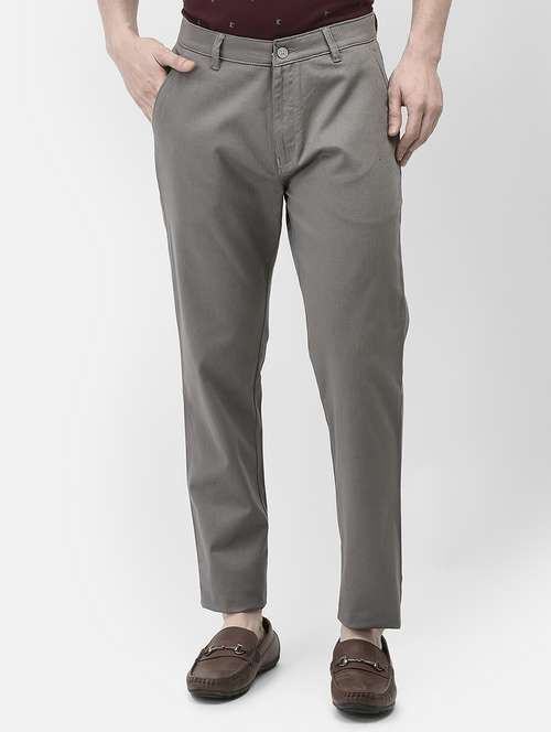 men solid mid rise straight fit chinos  - 21985075 -  Standard Image - 0