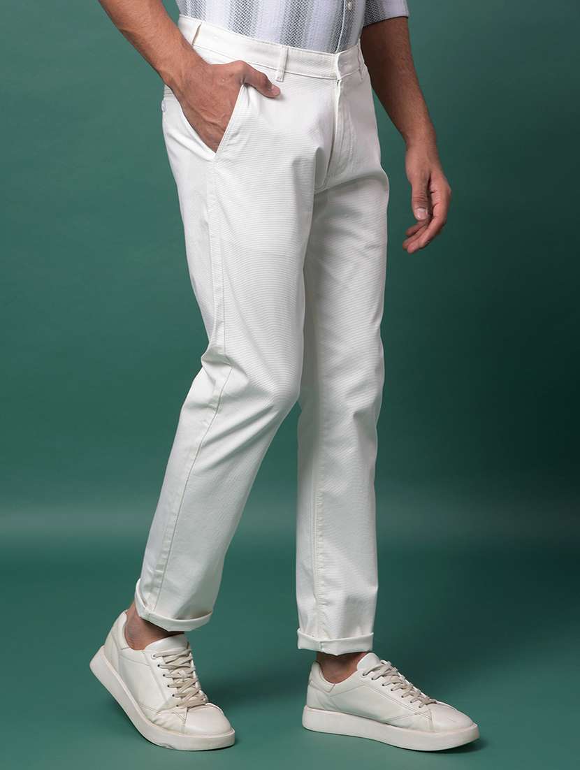 men solid mid rise slim fit chinos - 21985082 - Standard Image - 2