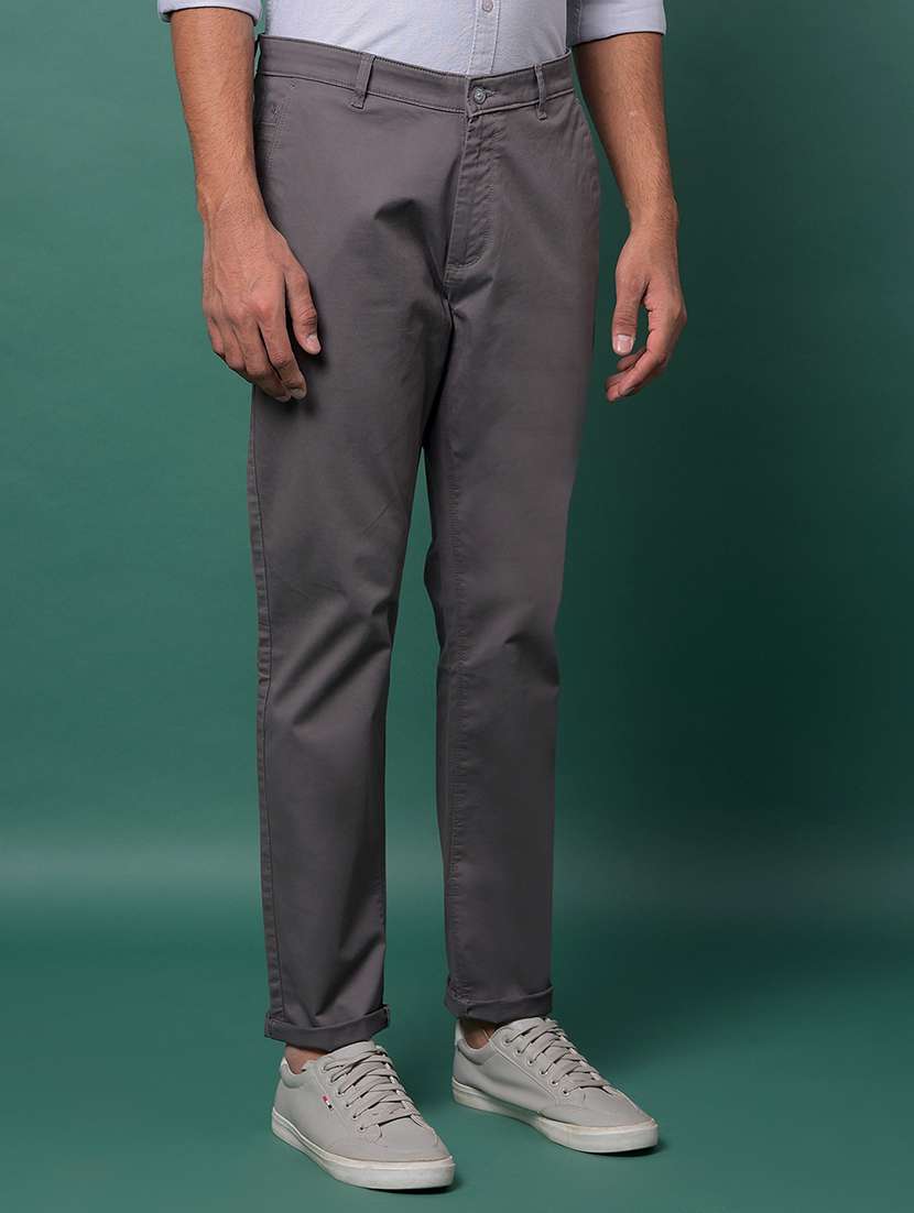 men solid mid rise slim fit chinos  - 21985086 -  Standard Image - 2