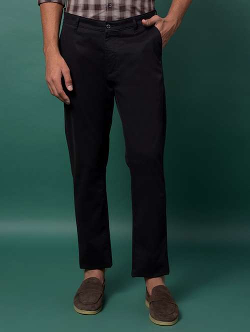 men solid mid rise straight fit chinos - 21985089 - Standard Image - 0