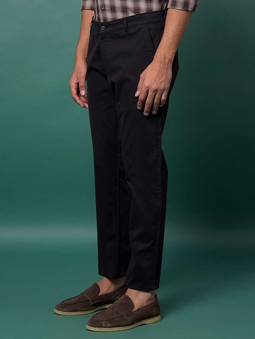 men solid mid rise straight fit chinos - 21985089 - Standard Image - 2