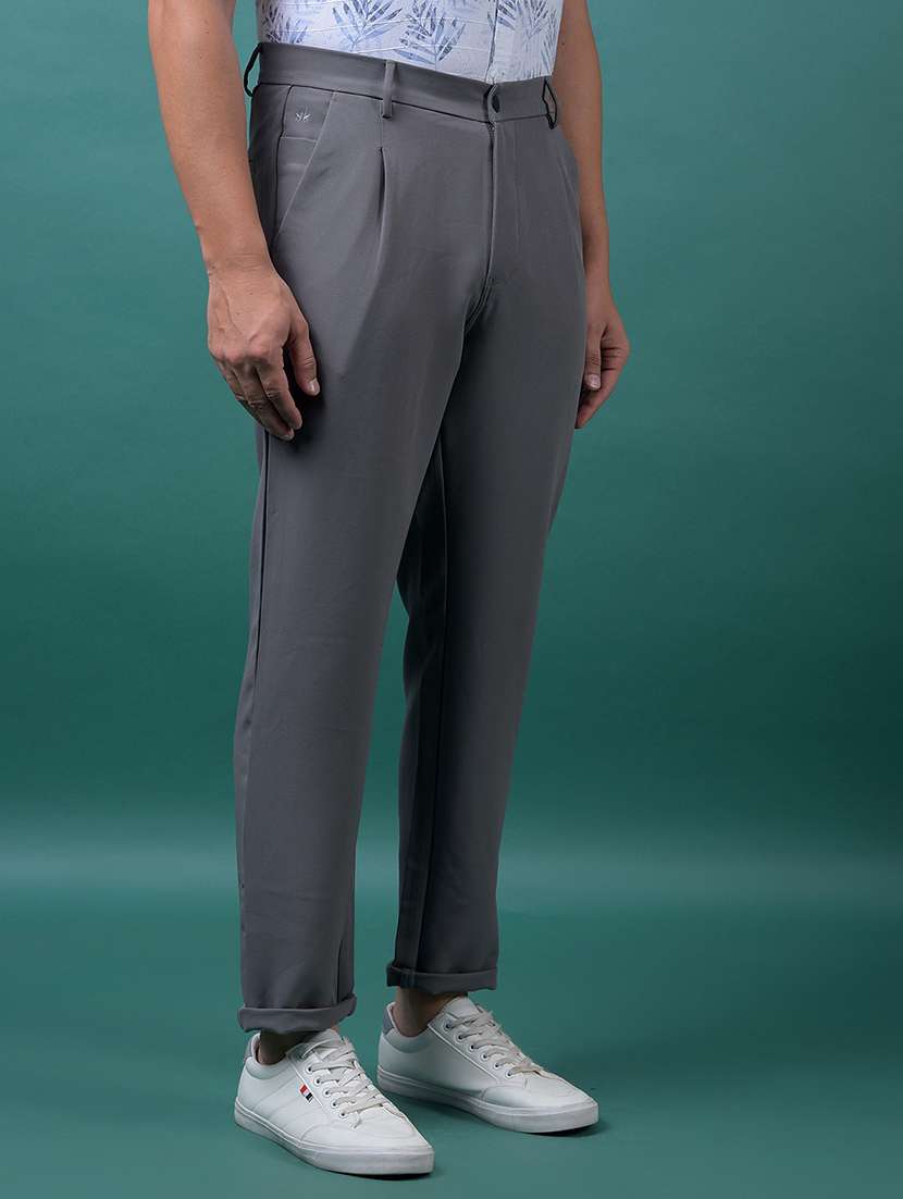 men solid mid rise straight fit chinos - 21985099 - Standard Image - 2