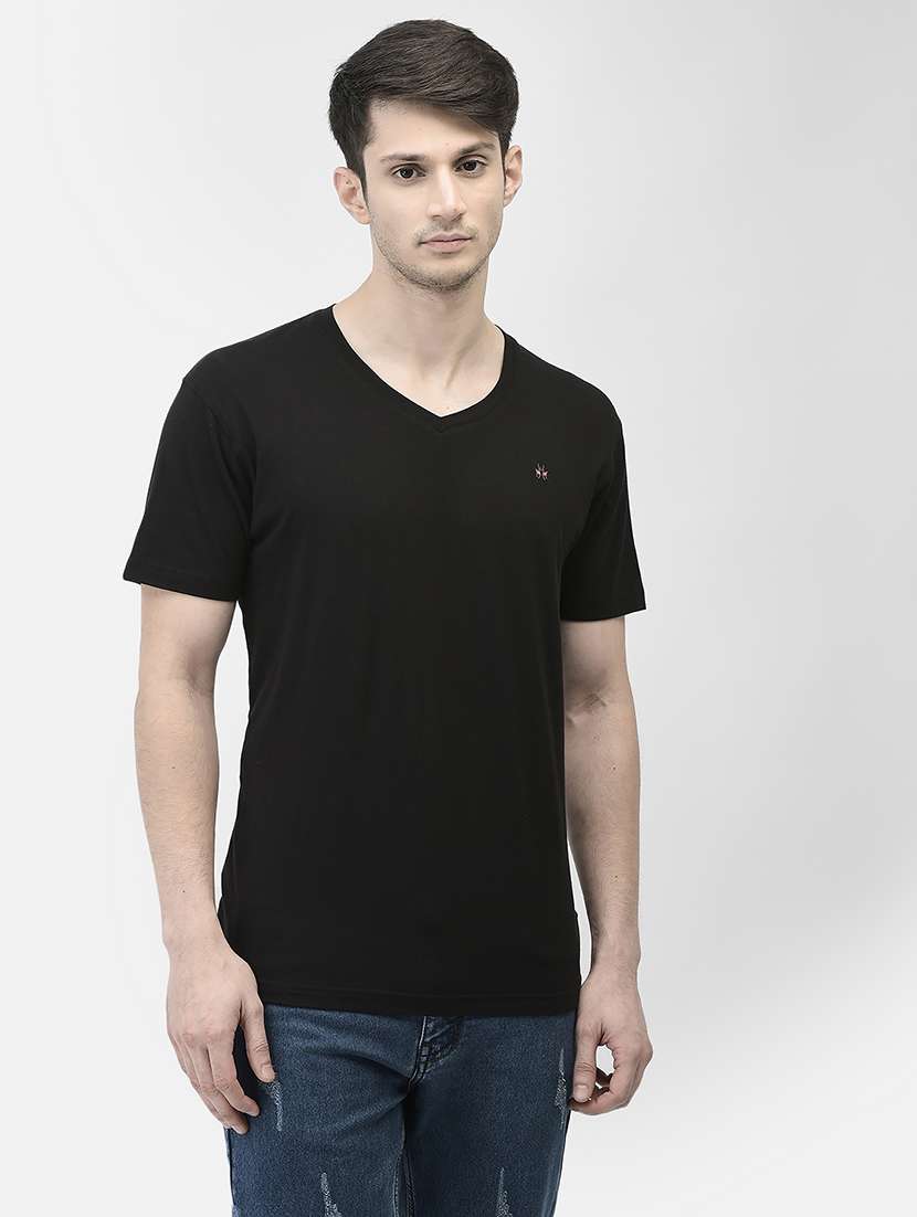 men solid short sleeve regular fit t-shirt
