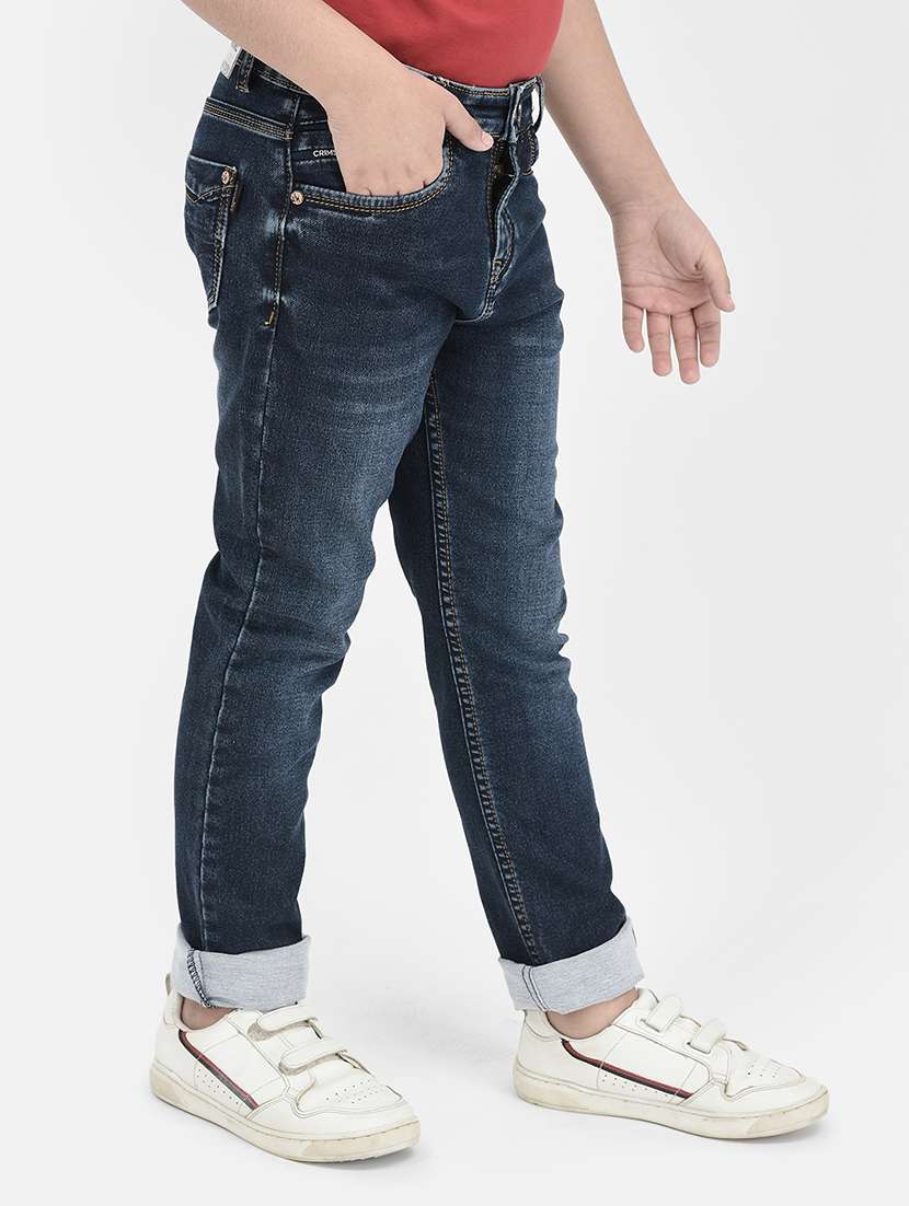 boys solid mid rise slim fit jeans - 21985141 -  Standard Image - 2