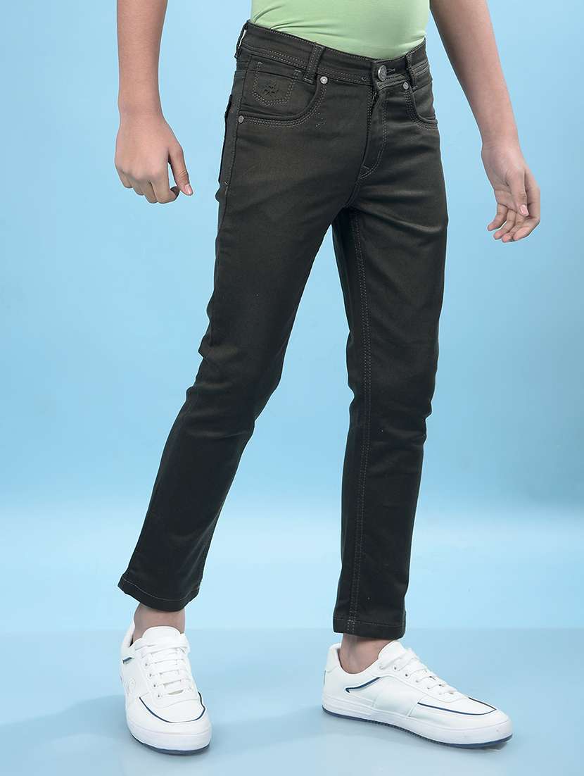 Boys Solid Mid Rise Slim Fit Jeans - 21985142 -  Standard Image - 2