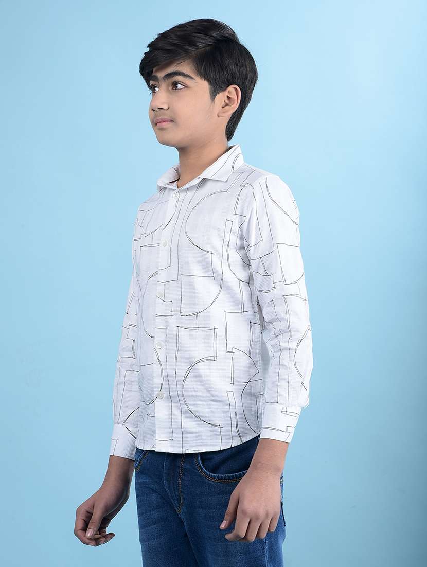 boys printed collared regular fit shirt - 21985169 -  Standard Image - 2