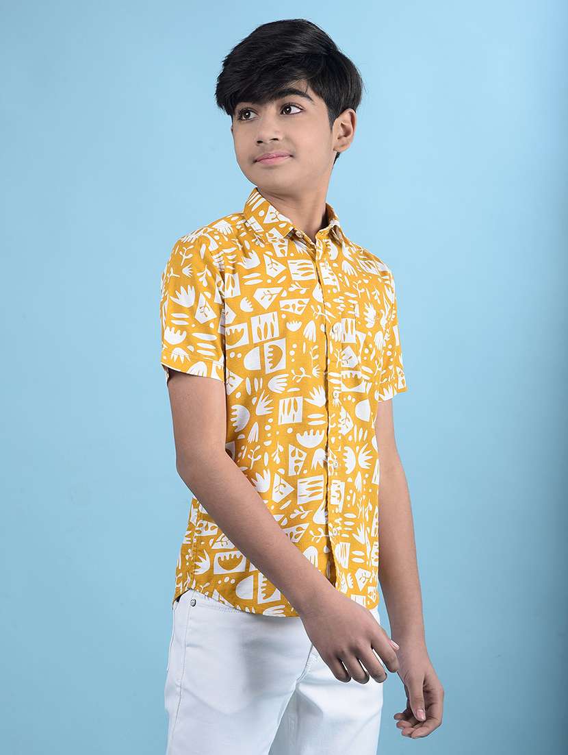 boys printed collared regular fit shirt - 21985178 -  Standard Image - 2
