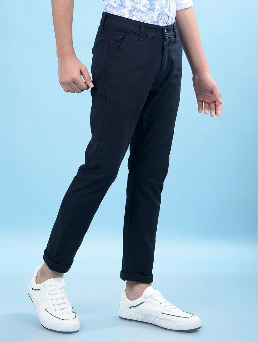 boys solid mid rise slim fit chinos  - 21985196 -  Standard Image - 2