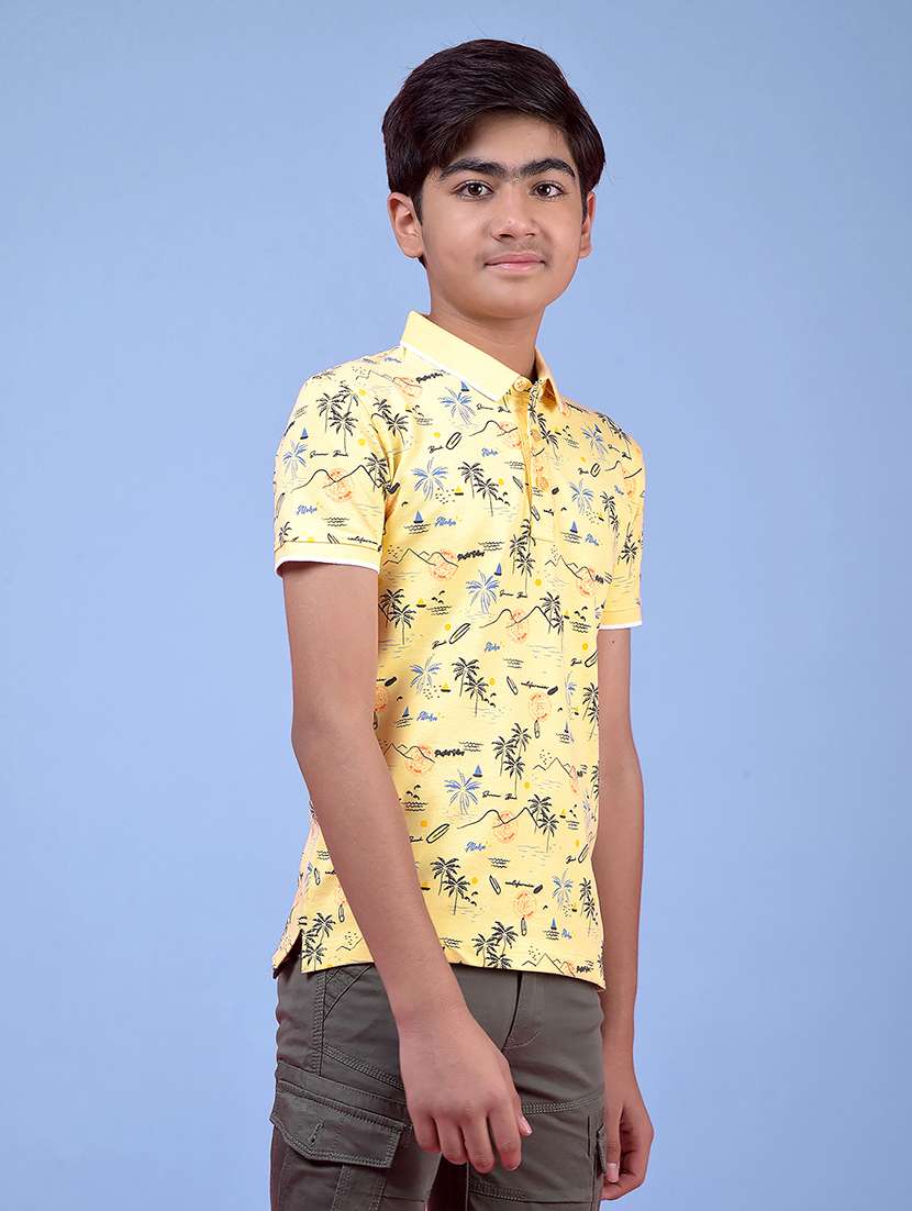 boys printed short sleeve regular fit polo t-shirt - 21985200 -  Standard Image - 2