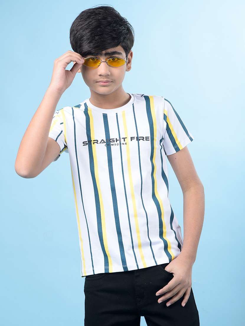 boys stripedshort sleeve regular fit t-shirt
