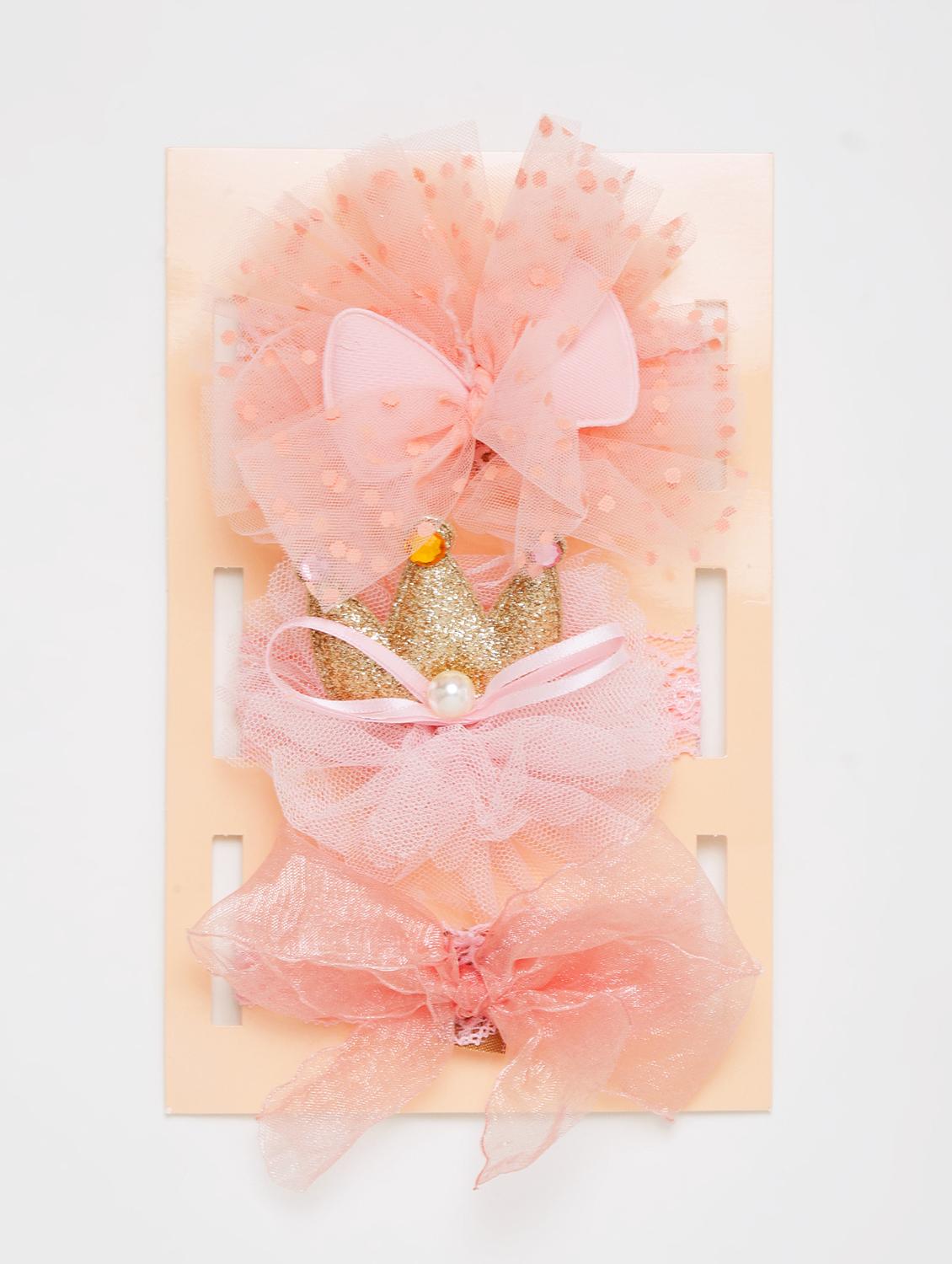 girls pack of 3 pink headbands