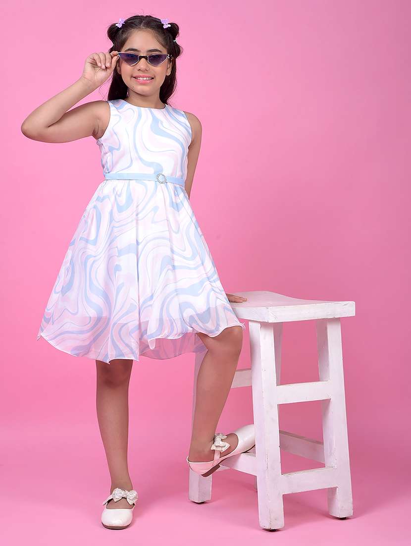 girls abstract print sleeveless fit & flare dress - 21985234 -  Standard Image - 2