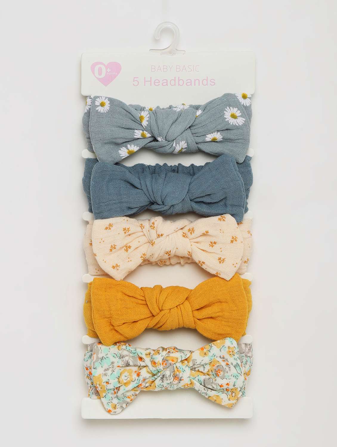 girls pack of 5 multi color bow hairbands