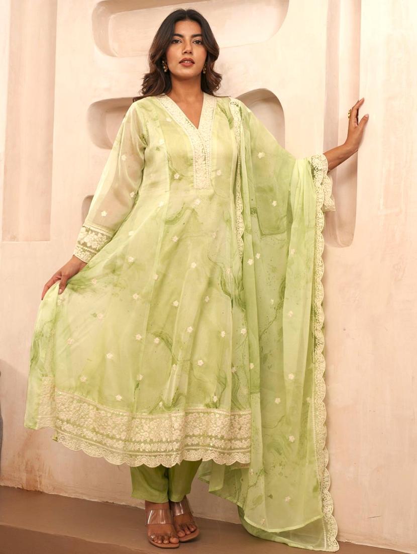 women printed long sleeve kurta pant with dupatta set - 21985516 - Standard Image - 2