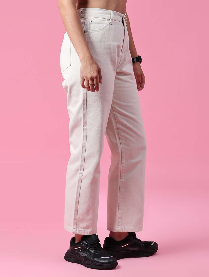 women plain mid rise straight fit jeans - 21985754 - Standard Image - 2