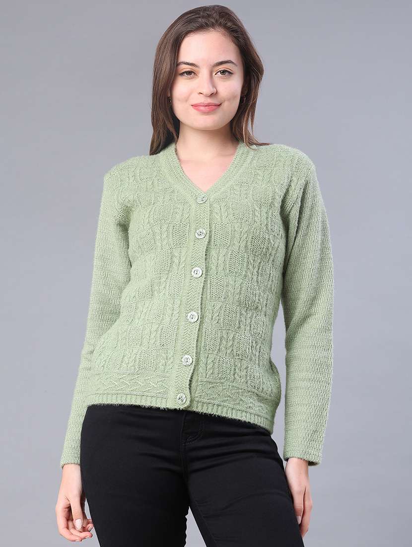 women self design long sleeve cardigan - 21985789 -  Standard Image - 2