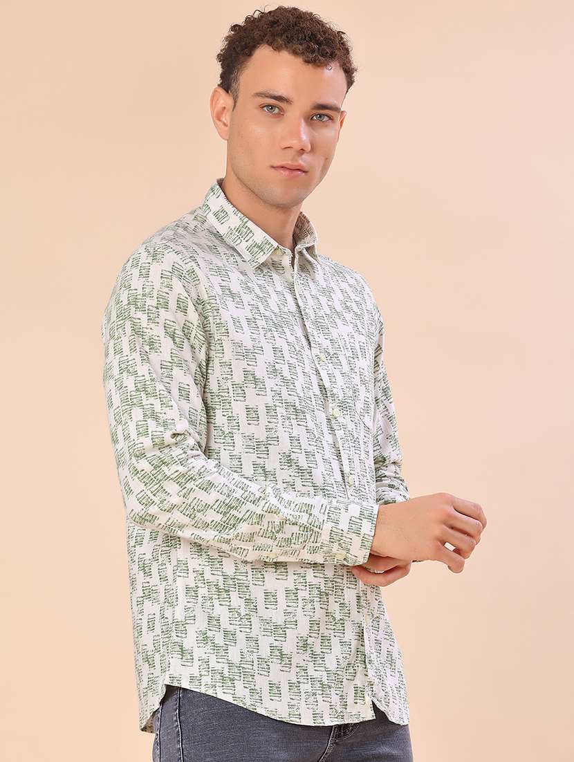 men printed long sleeve regular fit casual shirt - 21985870 -  Standard Image - 2