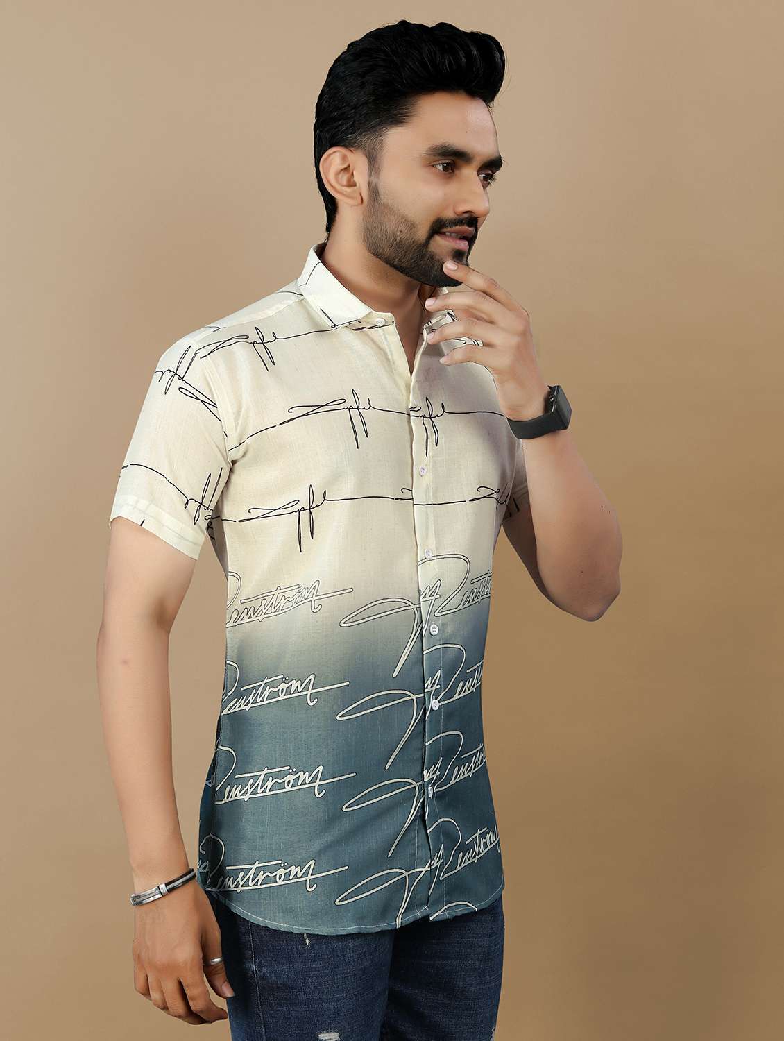 blue cotton casual shirt - 21985946 -  Standard Image - 2