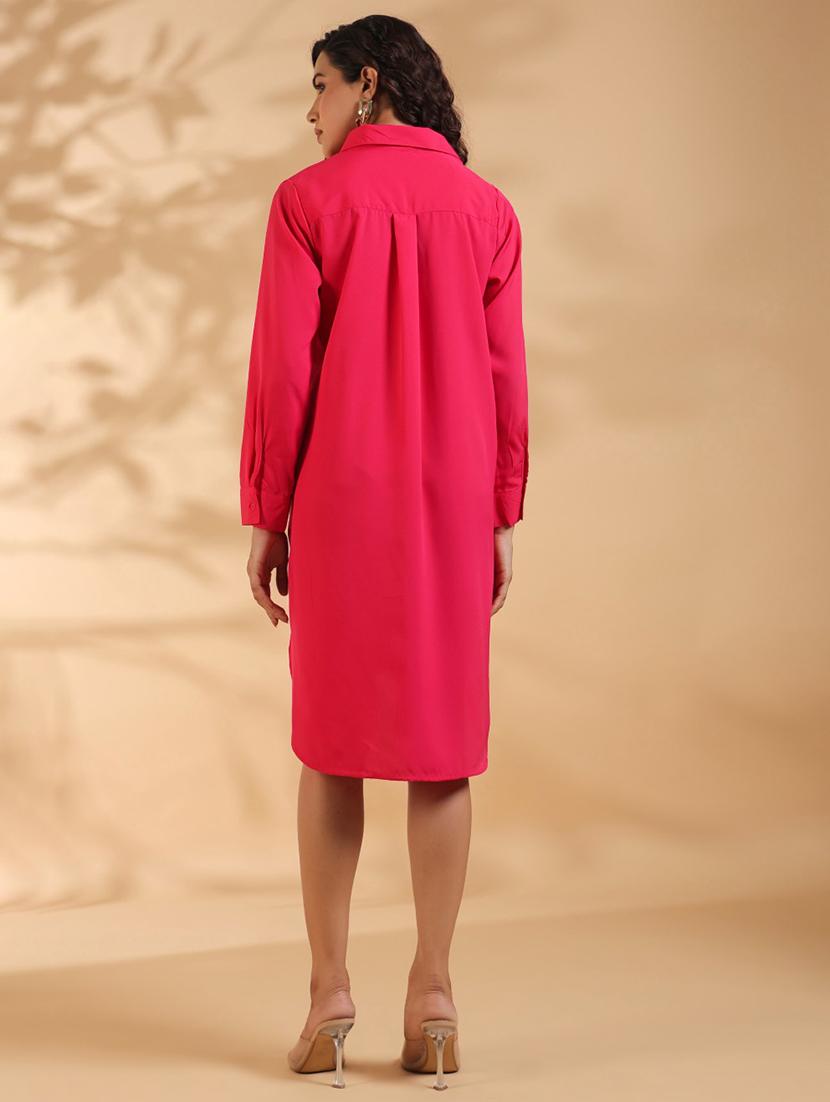 women sequined long sleeve high low shirt dress - 21985971 - Standard Image - 2