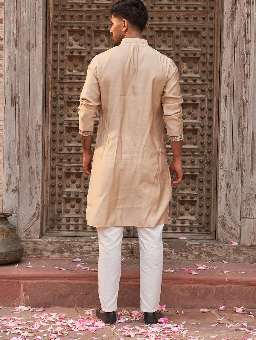 men embroidered long sleeve kurta and pyjama set - 21985995 -  Standard Image - 2