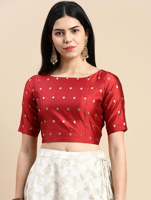women self design short sleeve stitched blouse - 21986015 - Standard Image - 0