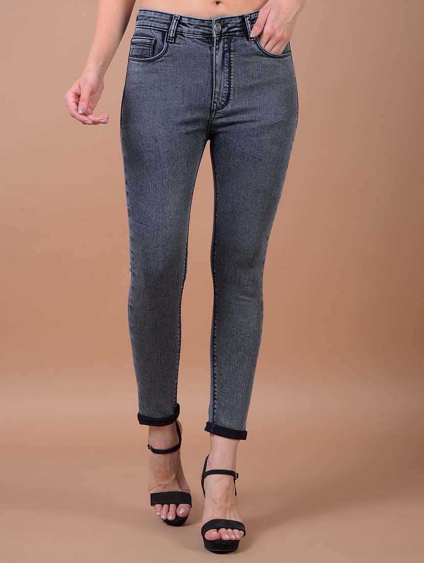women solid mid rise skinny jeans - 21986033 -  Zoom Image - 0
