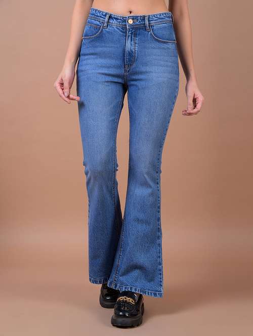 women solid mid rise bootcut jean - 21986043 - Standard Image - 0