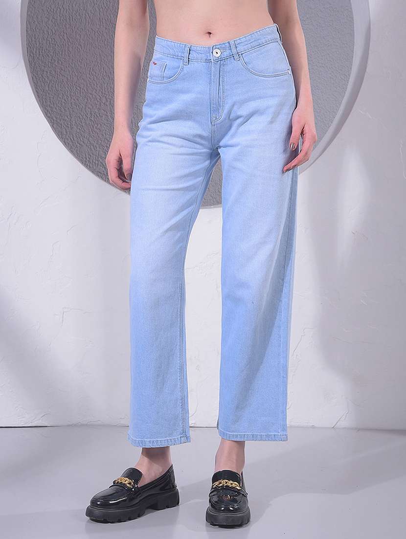 women solid mid rise bootcut jean