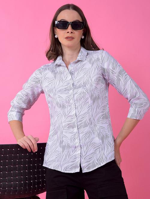 women printed three quarter sleeve shirt - 21986087 -  Standard Image - 0