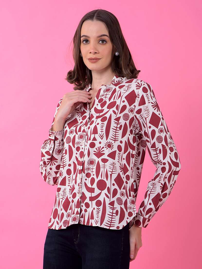 women printed long sleeve shirt  - 21986123 -  Standard Image - 2