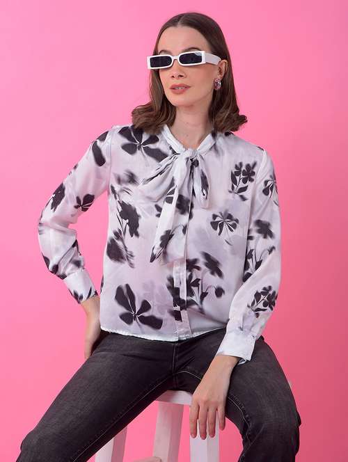 women printed long sleeve regular top - 21986167 - Standard Image - 0