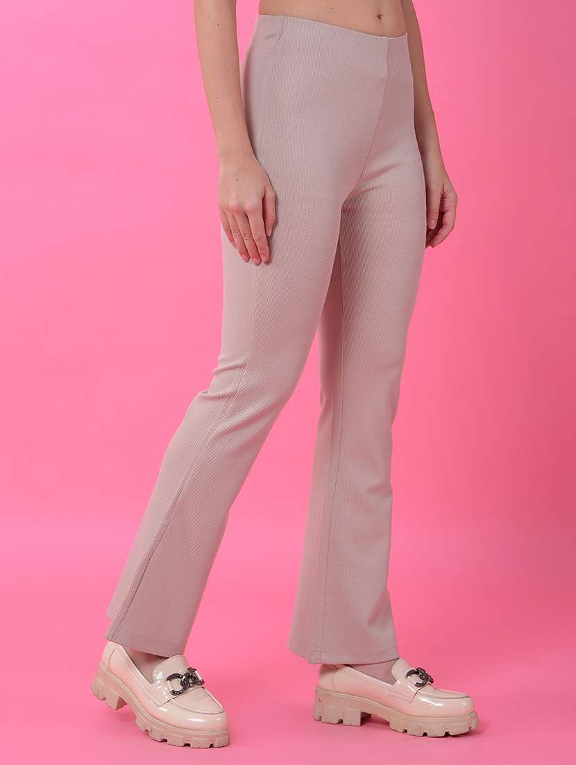 women solid high rise bootcut trouser - 21986187 -  Standard Image - 2