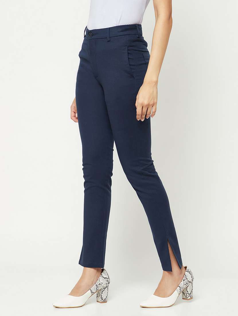 women solid mid rise bootcut trouser  - 21986191 -  Standard Image - 2