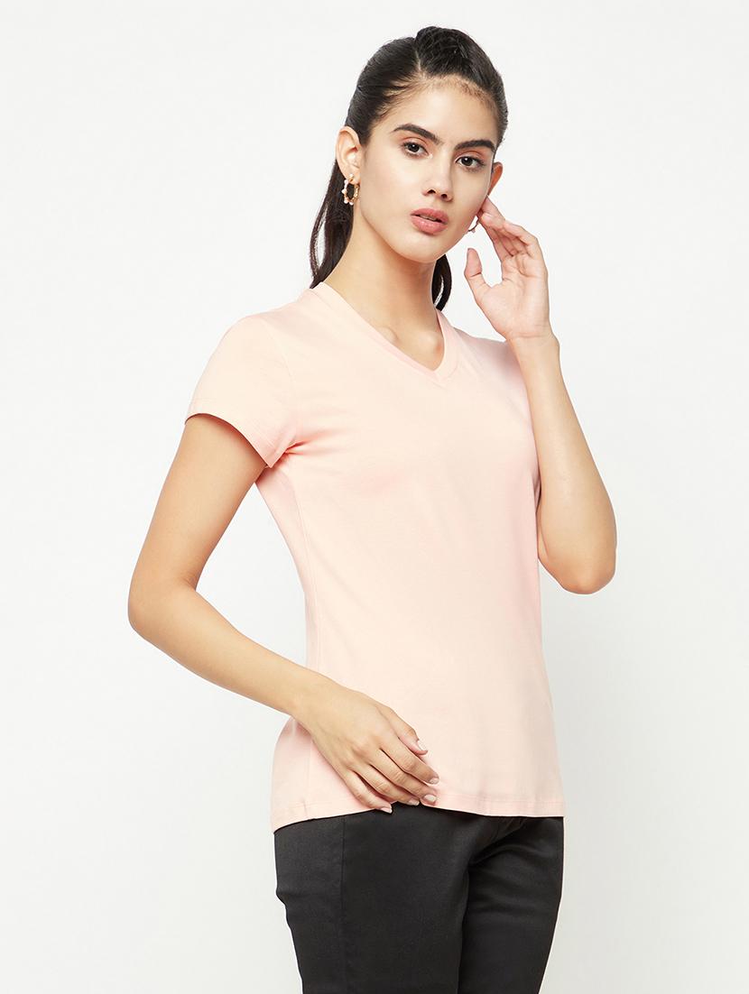 women solid short sleeve regular t-shirt - 21986198 - Standard Image - 2