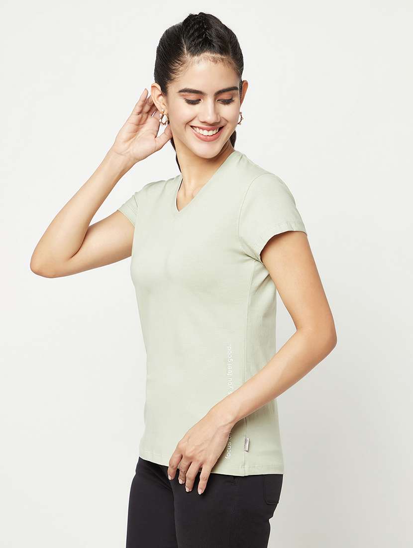 women solid short sleeve regular t-shirt - 21986199 - Standard Image - 2