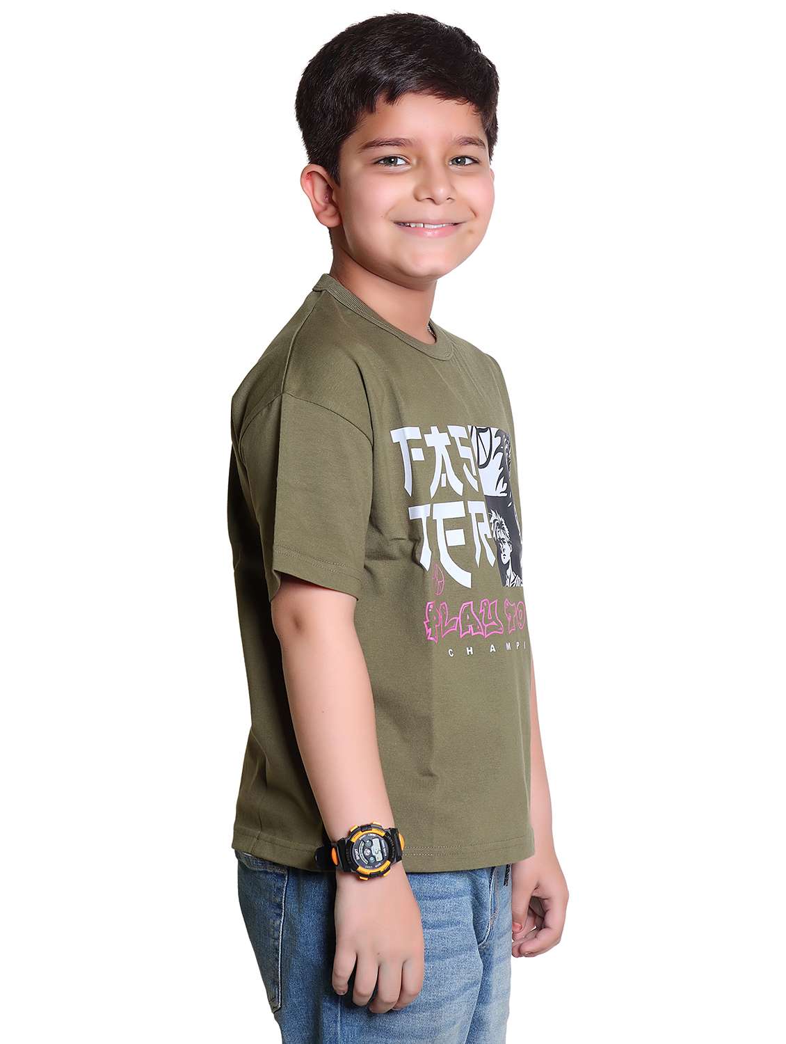 boys printed short sleeve loose fit t-shirt - 21986233 -  Standard Image - 2