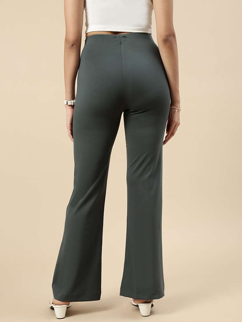 women olive high rise bootcut trouser - 21986253 -  Standard Image - 2