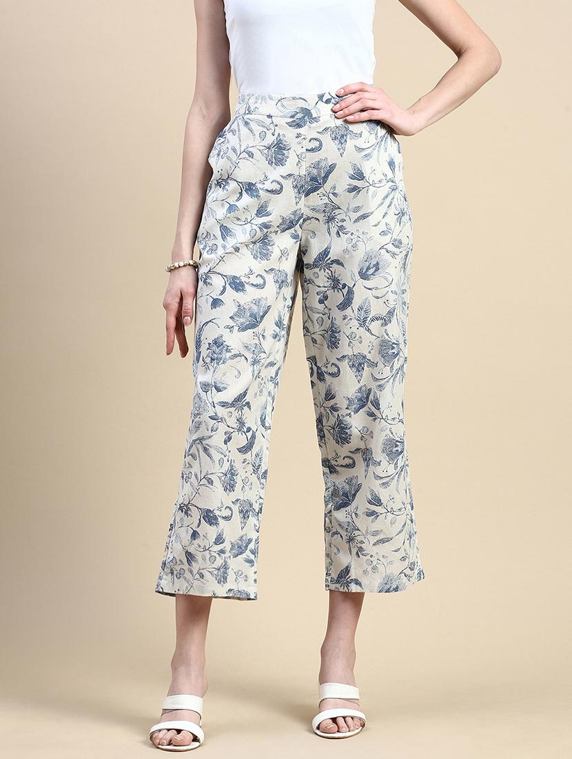 women floral print mid rise straight palazzo - 21986259 - Zoom Image - 0