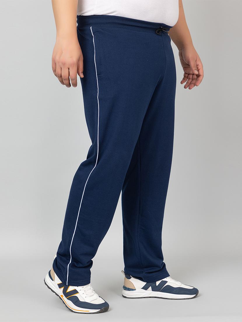 blue cotton full length track pant - 21986270 - Standard Image - 2