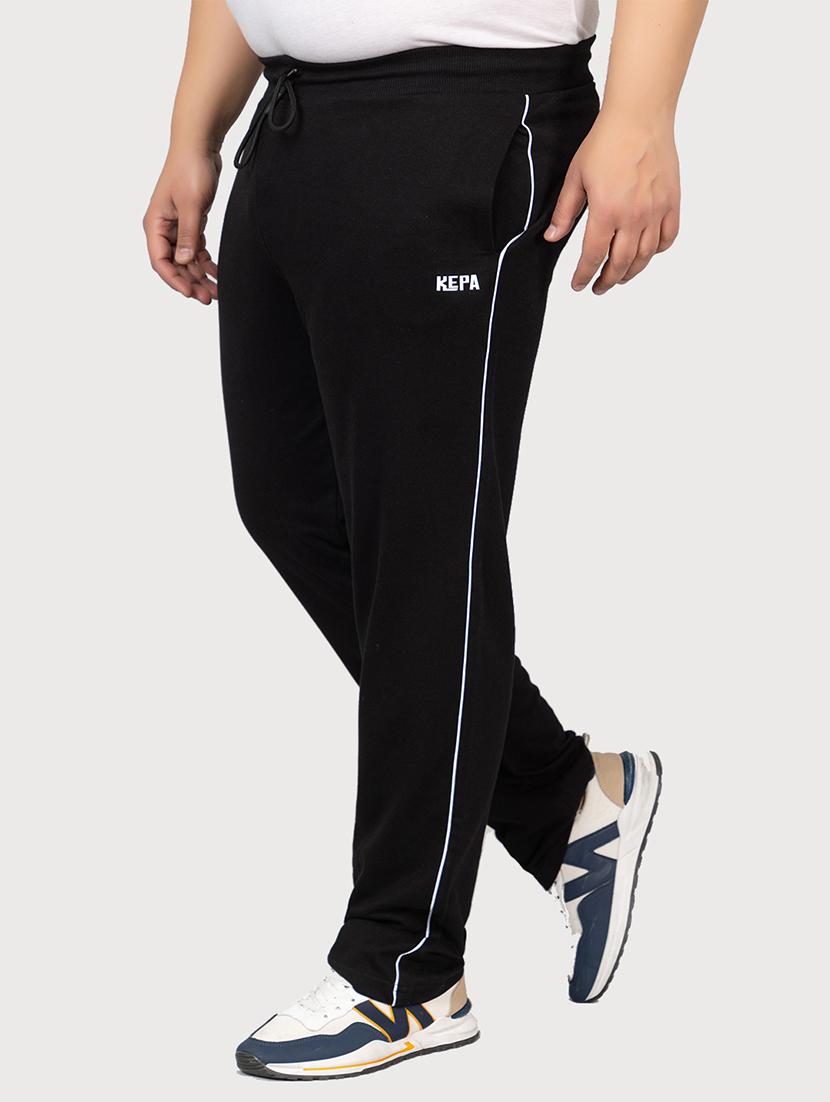 black cotton full length track pant - 21986271 - Zoom Image - 0