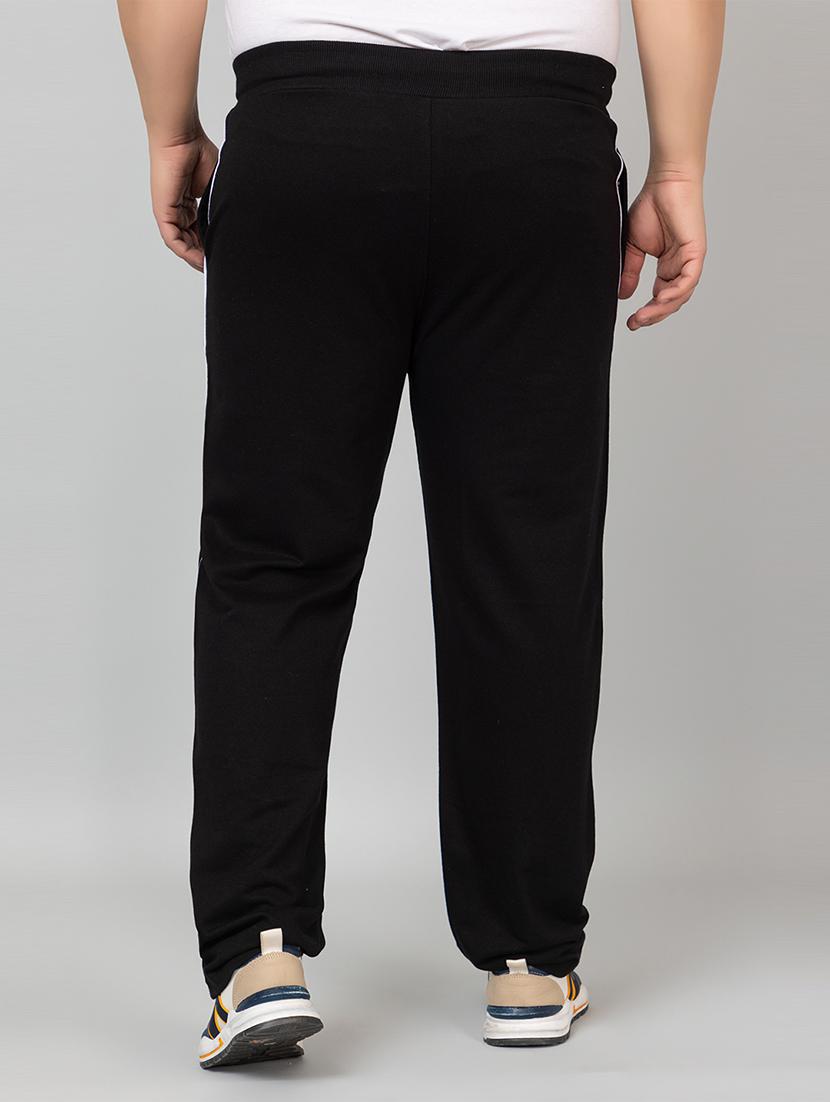 black cotton full length track pant - 21986271 - Standard Image - 2