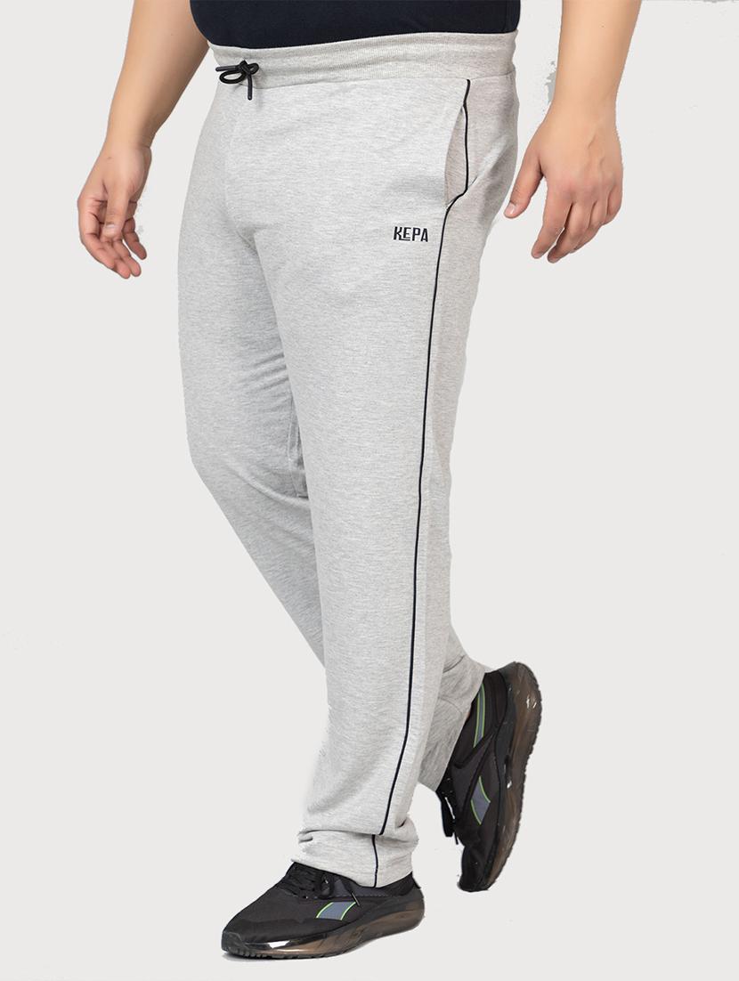 grey cotton full length track pant - 21986272 - Standard Image - 2