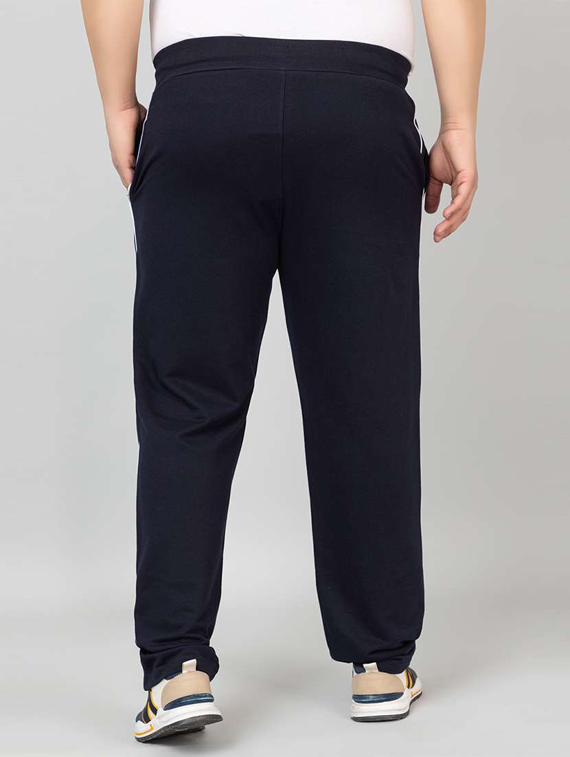 navy blue cotton  full length track pant - 21986273 -  Standard Image - 2