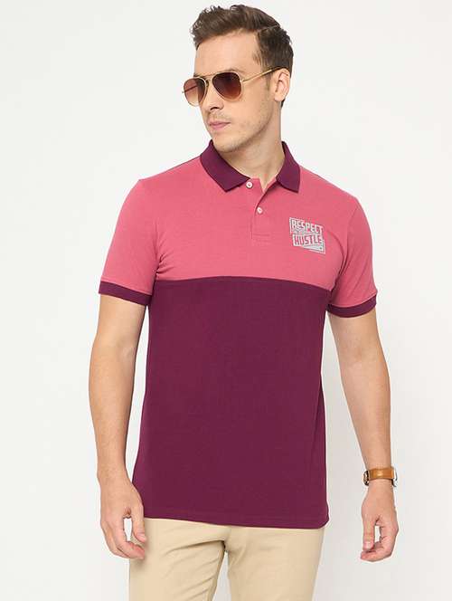 men color blocked short sleeve polo t-shirt - 21986277 - Standard Image - 0