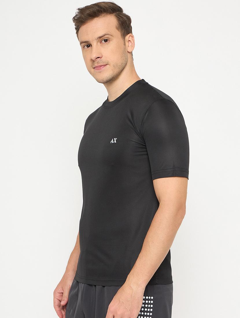 men black solid short sleeve regular ft t-shirt - 21986280 - Standard Image - 2