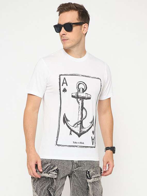 men printed short sleeve regular ft t-shirt