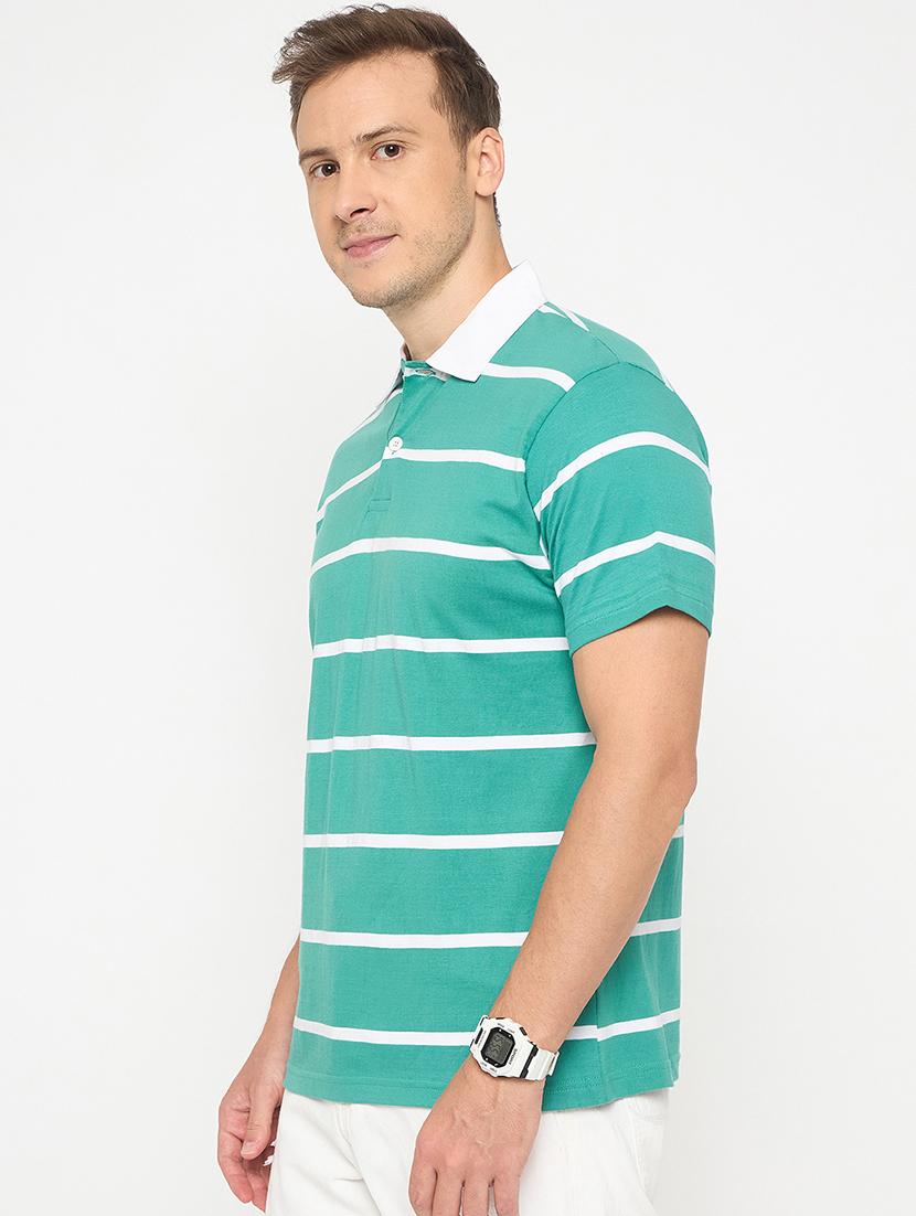 men striped short sleeve polo t-shirt - 21986293 - Standard Image - 2